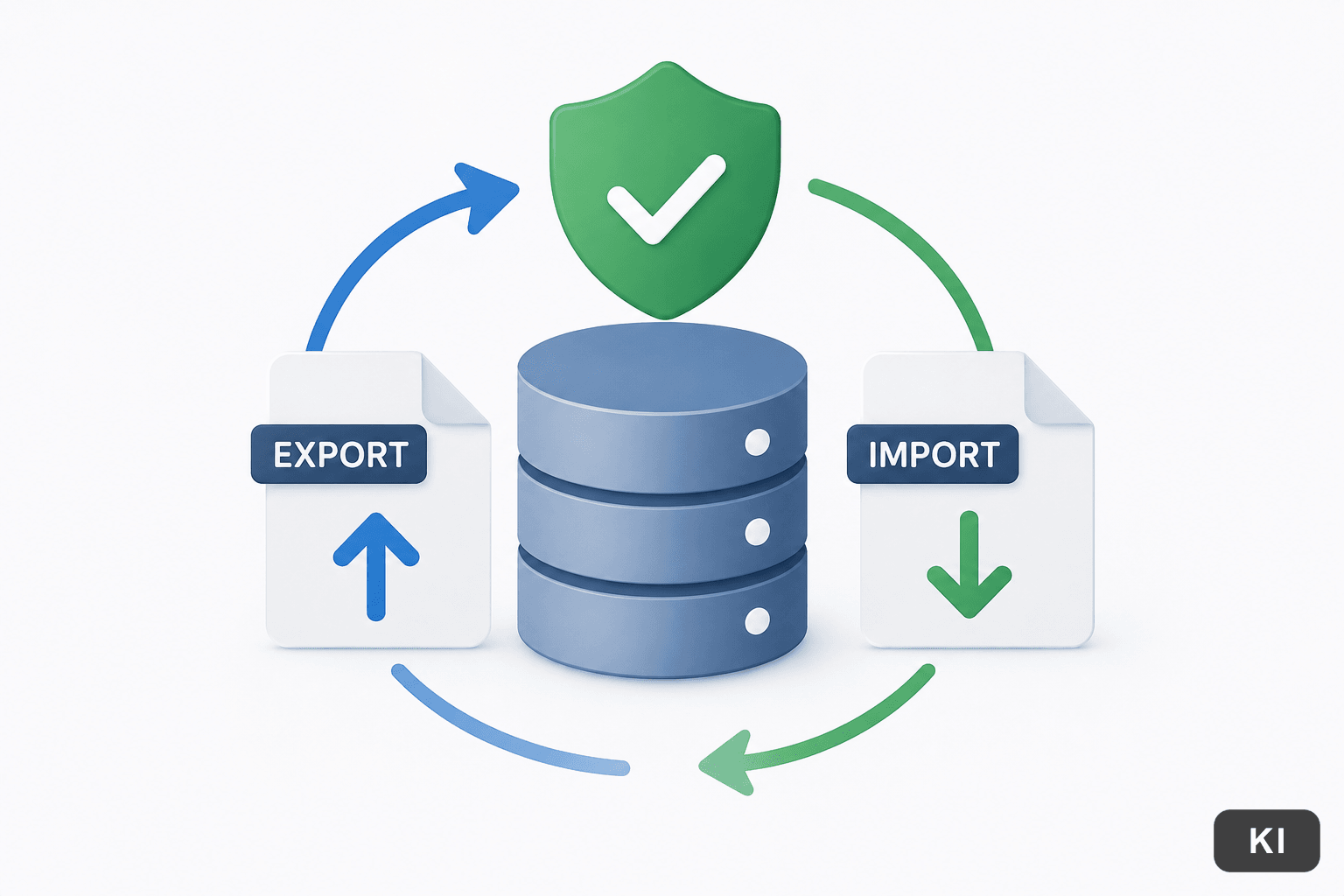 Lokale Datenbank mit Schutzschild sowie Export und Import