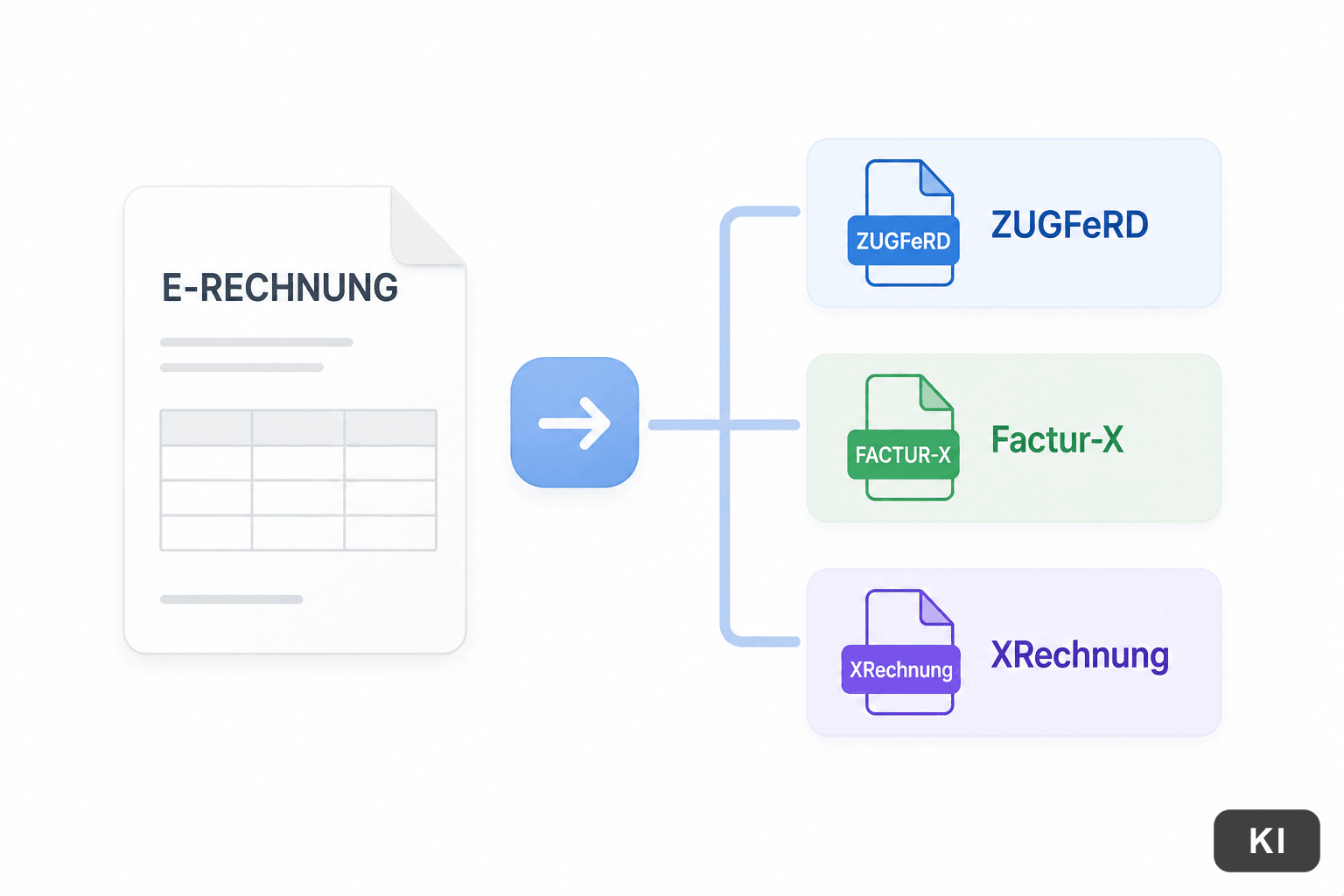 Rechnung wird zu ZUGFeRD, Factur-X und XRechnung